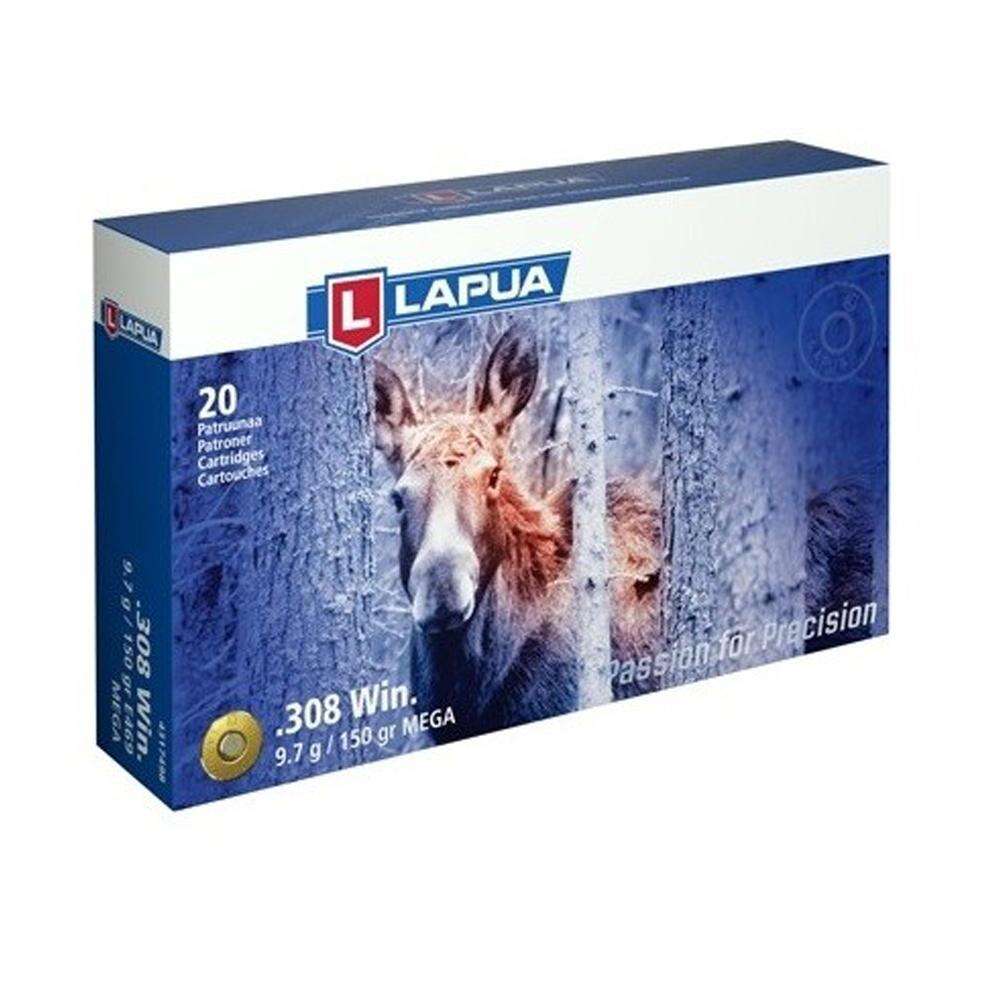 Ammunition Lapua Ammunition Ready Series 308Win Lapua Rifle Ammo  308 Winchester 150gr Mega Soft Point bx/20